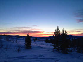 Exum ski tour sunrise to the east